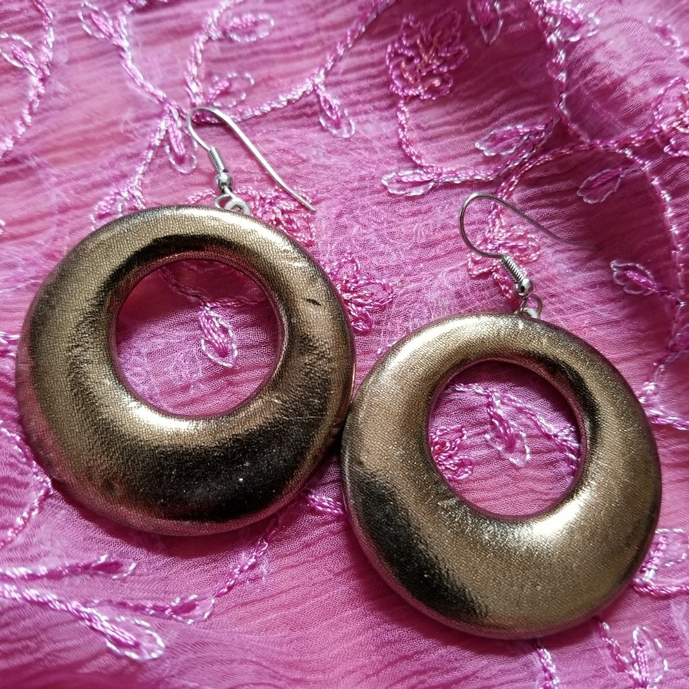 Hoop earrings copper- bronze color